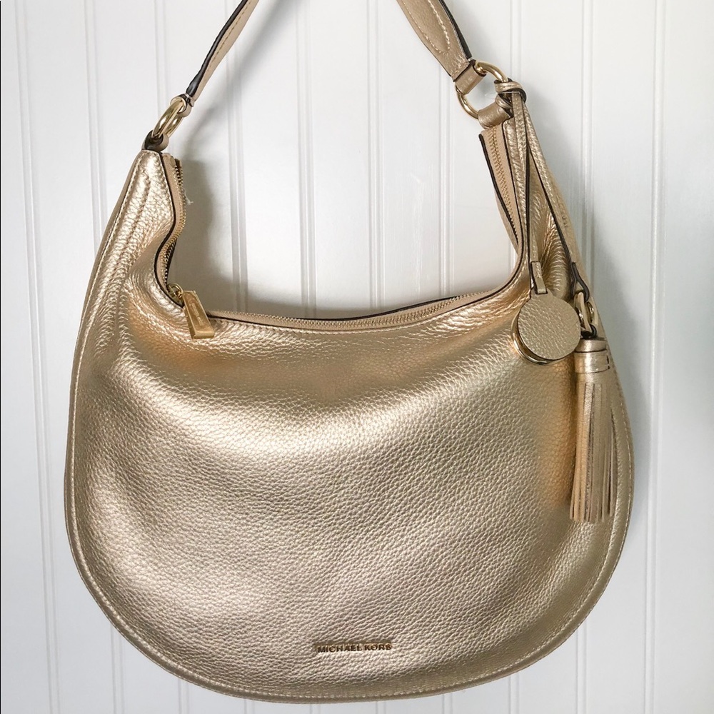 Michael Kors Lydia Metallic Hobo NWT